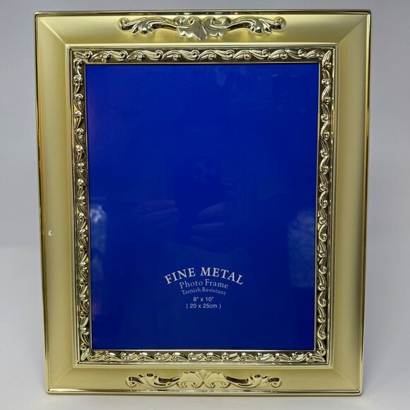 Vintage Brass Gold Photo Picture Frame Ornate 80s 90s Scrolls 8x10 As New Unused - Picture 1 of 4